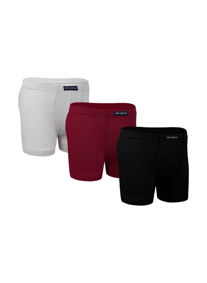 John Gladstone Boy's Boxer Plain Inner Elastic Assorted Colors Pack of 6 - Image 2